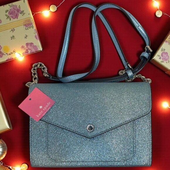 Kate Spade New York Handbags - Kate Spade Flap Frosty Sky Tinsel Glitter Crossbody (NWT)